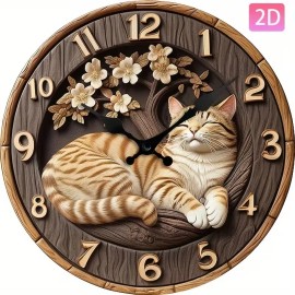Natural Wood 25x25cm Circular Wall Clock, Scandinavian Style, Silent Non-Ticking Mechanismcolor: Chocolate, sheet size: 10 inch