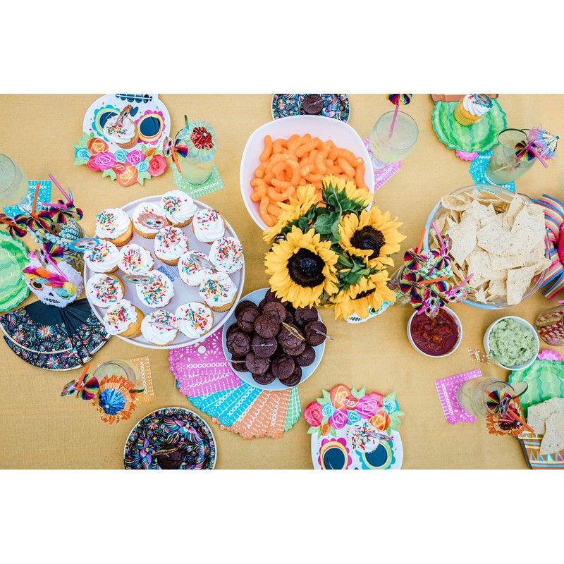 Party Partners Paperboard Drink Coasters Set of 12 Papel Picado