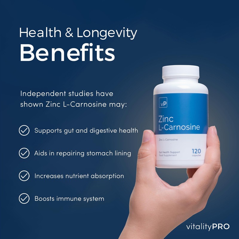 Zinc L-Carnosine 37mg x 120 Capsules - Over 99% Purity
