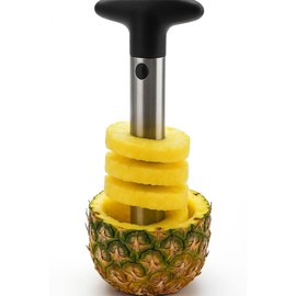 Taglia Ananas in Acciaio Inox con Manico Rimovibile | Sbuccia Ananas Affettatrice per Rimuovere il Torsolo