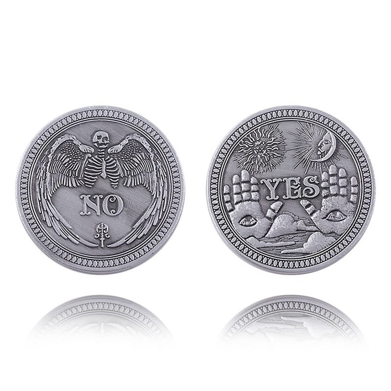 QUEAMBLER YES NO Coin Decision Coin Lucky Coin Challenge Coin