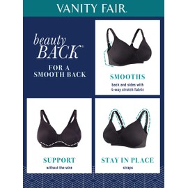 Vanity Fair Women's Full Figure Beauty Back Smoothing Bra (36C-42H), Wirefree-Virtual Lavender, 40C