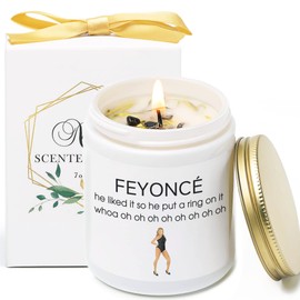 Funny Wedding Gift, Engaged Gift for Bride, Newly Couples, Bridal Shower Wedding Gifts, Newly Engaged Gifts for Her,Feyonce Candle, He Put A Ring on it Candle, Lavender Scented Candles 7oz