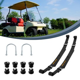 Golf Cart Heavy Duty 4-Leaf Rear Spring Kit for Club Car DS 1981-Up Gas & Electric Models, Set with Bushings Sleeves and U Bolt Kit, Replacement OEM 1011149 1012618 1014675 102006501