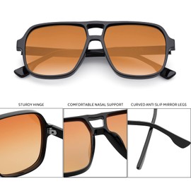 Tskestvy Retro Square 70s Aviator Sunglasses for Women Men Colored Tinted Lens Plastic Trendy Vintage Western Shades