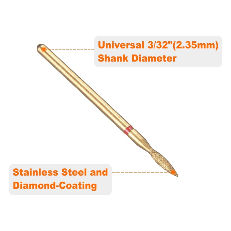 sourcing map 8pcs 200-230 Grits Diamond Grinding Bit 2.1mm Oval
