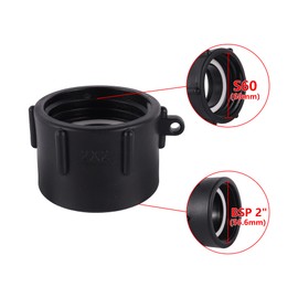 FOGWOWO IBC Adapter 60 mm Coarse Thread Import to BSP 2 Inch IBC Tank Accessories Valve Hose Connection Pipe Connector for Water Tank Rain Butt Container