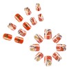 EYZOTSF Thanksgiving Press on Short Square Nails Acrylic Fall False