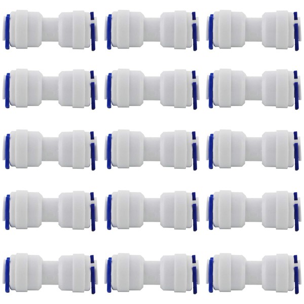 CESFONJER 1/4" OD Quick Connect | 1/4" to 1/4" Push-Fit Fitting | Fittings for Ro Water Filters | Water Filter Dispensers and Reverse Osmosis (15 pieces)