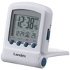 LANDEX デジタル電波目覚まし時計 タイムフリッパーLite LEDバックライト付き ホワイト YT5221WH