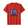 14 & Unstoppable Birthday Gift for Teens T-Shirt, Men, Red