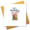 "Pom Pom""Dotty Present Happy Birthday"" Greeting Card" POM004