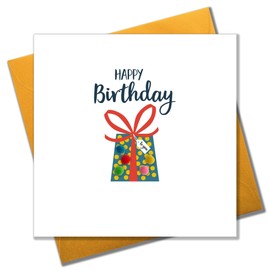 "Pom Pom""Dotty Present Happy Birthday"" Greeting Card" POM004