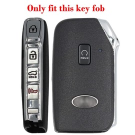 Gloss Smart Remote Key Fob Cover Case Protector + Keychain + Chrome Hook for KIA Forte Soul Telluride K5 Selto Sorento Sportage EV6 GT