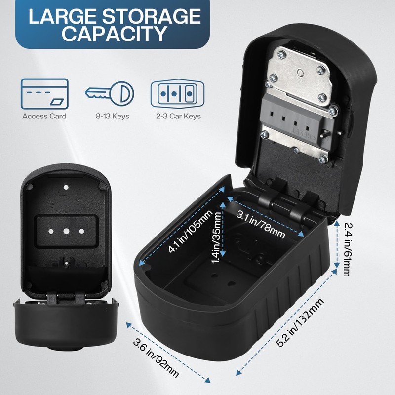 NBYT Portable Combination Lock keybox, Forgotten code can be found,For