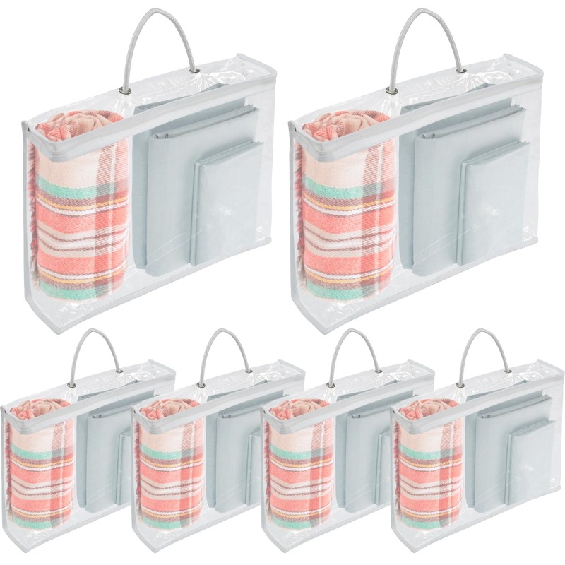 Abizarch 6 Pack Large Clear Clothes Storage Bag,Travel Packing Cube,