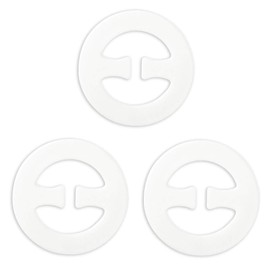 uxcell Bra Shoulder Strap Clips Buckles Bra Strap Anti-Slip Buckles Straps for Women White-3 Round Shape