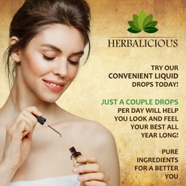 HERBALICIOUS Liver Supplement – Natural Liver Support Drops – Herbal Supplement Drink with Milk Thistle, Angelica Root, Dandelion Root, Turmeric, Peppermint - Liver Cleanse Detox – 4 fl oz