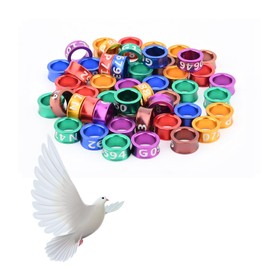 Generic Bird Ring Leg Bands Dove Identify Band Aluminum Alloy Closed Ring Bird for Hibiscus Birds,Parrots,Peonies,Doves,etc.Mixed Colors 50 Per Pack(ID6.0MM)