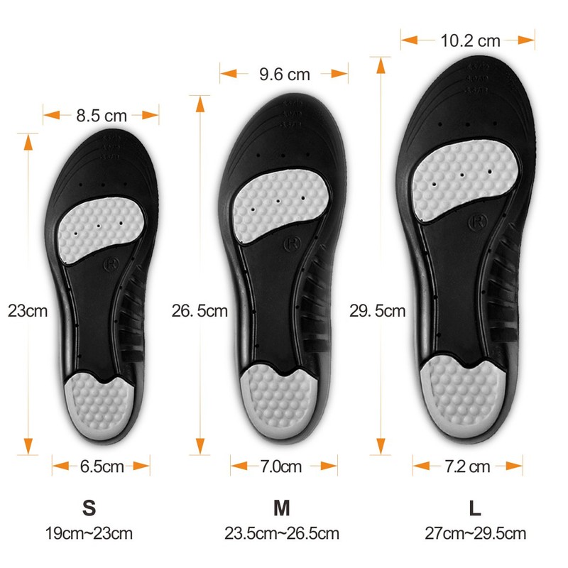 Heal foot Ergonomic Impact Absorbing Insole, black