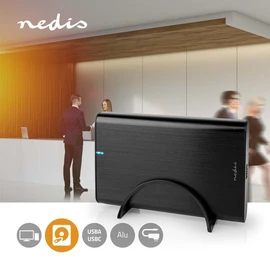 Nedis Hard Drive Enclosure | 3.5 Inch | USB 3.2 Gen1 | USB Type-A / USB Type-C™ | Notebook / PC | Aluminium