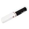 Hair Straightener Brush USB Rechargeable Hair Straightening Curling Brush Pearl
