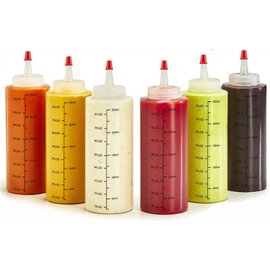 6pcs 250/450ML Sauce Bottle Squeeze Crafts Bottle Condiment Dispenser (250ml 6pcs)