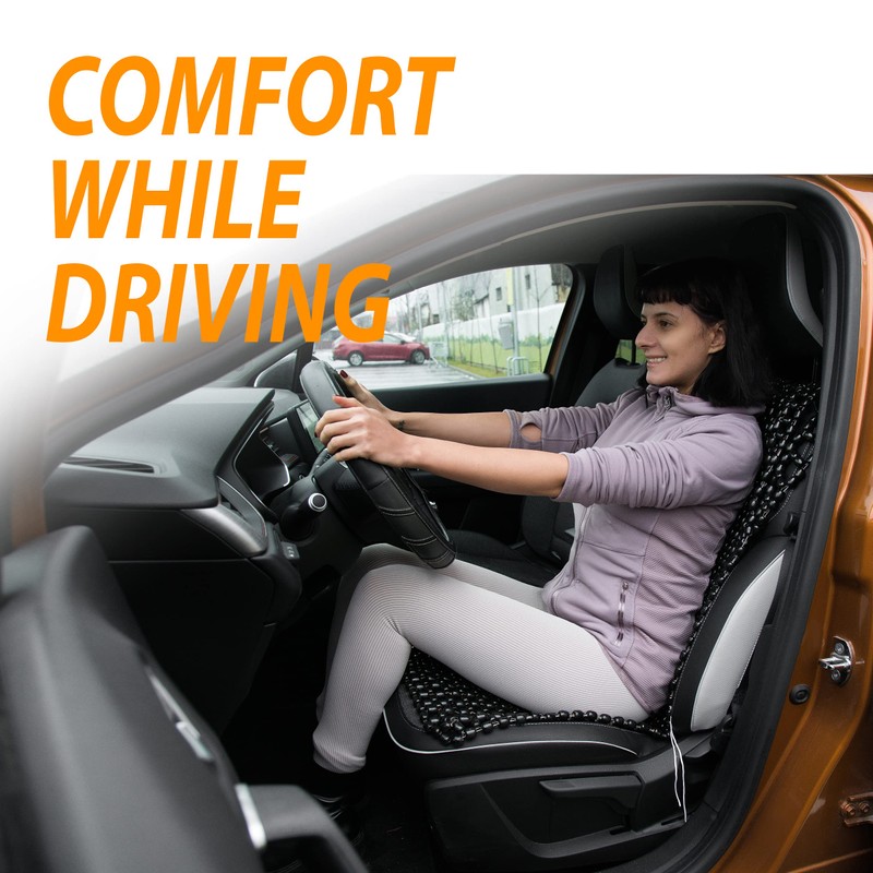 ZONETECH Beaded Seat Cover Full Car Massage Cool Premium Comfort
