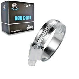 NEW DAFU (15 Pack) High Pressure Hose Clamp 1/2"-9/10" Adjustable Worm Gear Drive Hose Clamps,304 Stainless Steel Band Tube Clamp for Fuel Injection Gas Line Fittings Fasteners/Family,Plumbing