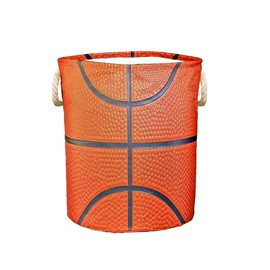 Basketball Kids Laundry Basket Nursery Baby Hamper Foldable Toy Bin Clothes Storage Bucket Organizer Funny Tote Bag for Boy Girl Bathroom/Bedroom/Laundry Room Decor 17.7"x13.7"