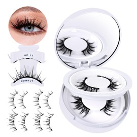 B&Qaugen Magnetic Eyelashes 2 Pairs Magnetic Lashes Natural Magnetic Eyelashes with Applicator Cat Eyes and Doll Eyes Eyelashes Magnetic Lashes Easy to Wear Reusable Magnetic Eyelashes Kit（2 Pairs）