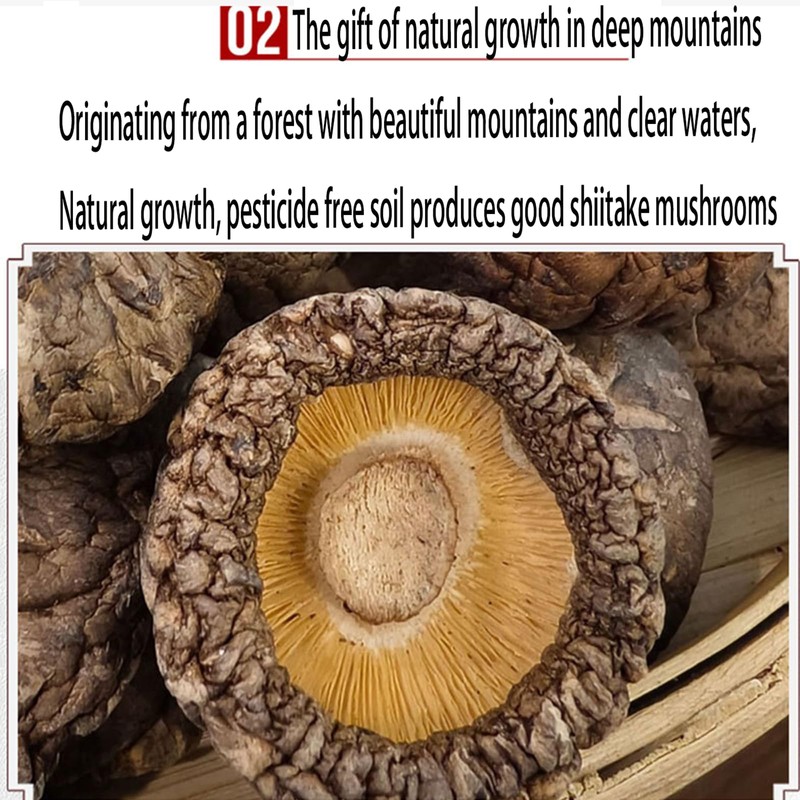 Dried Shiitake Mushrooms 7.05 Ounces, Quick Hydration, Soft Texture, Fresh