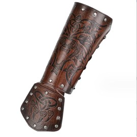 haozaikeji Medieval Arm Guard Viking Gauntlet Wristband Arm Bracer Knight Warrior Archery Bracers Retro Wrist Band Punk Bracers Comic Fair Fantasy Events Viking Cosplay Accessories for Men Women