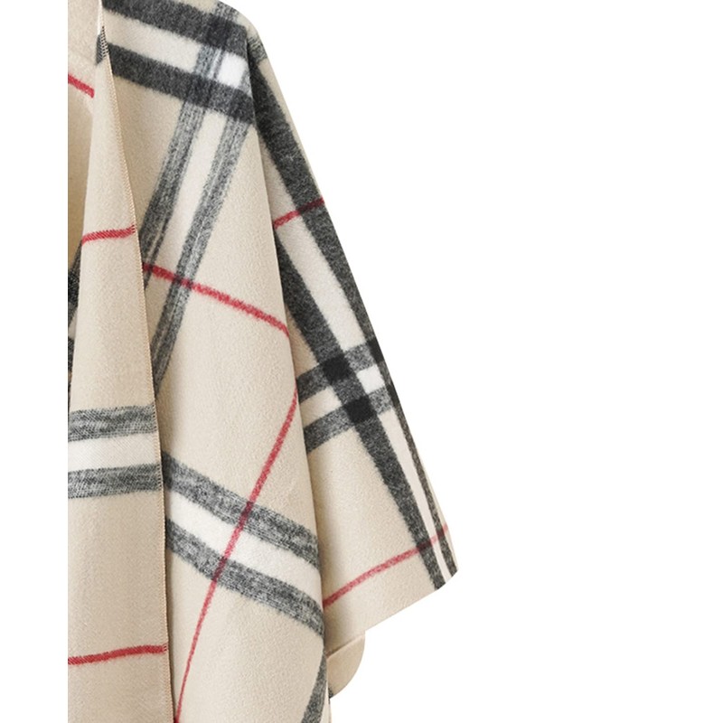 Danfiki Women's Cashmere Feeling Knitted Poncho Cape Cardigan, Double grid