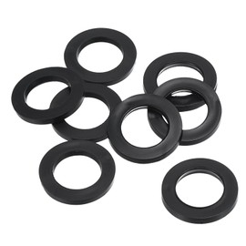 PATIKIL M15 Rubber Flat Washer, 8 Pack 15mm ID 23mm OD 2.5mm Thick Sealing Spacer Gasket Ring for Faucet Pipe Water Hose Fastener Bolt, Black