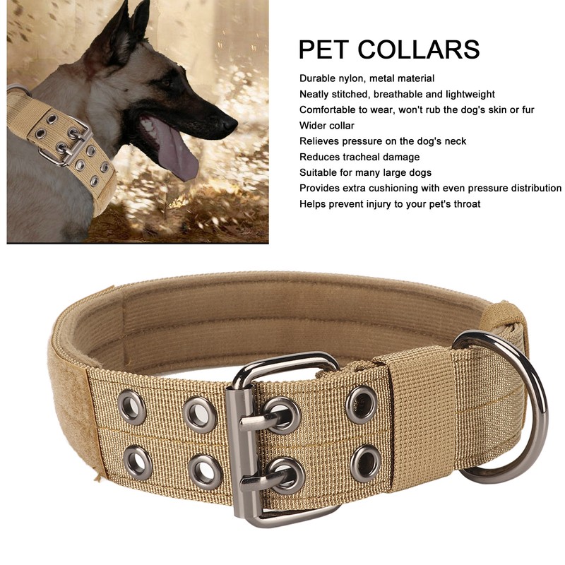 Military Dog Collar Adjustable Nylon Training Dog Collar with Heavy