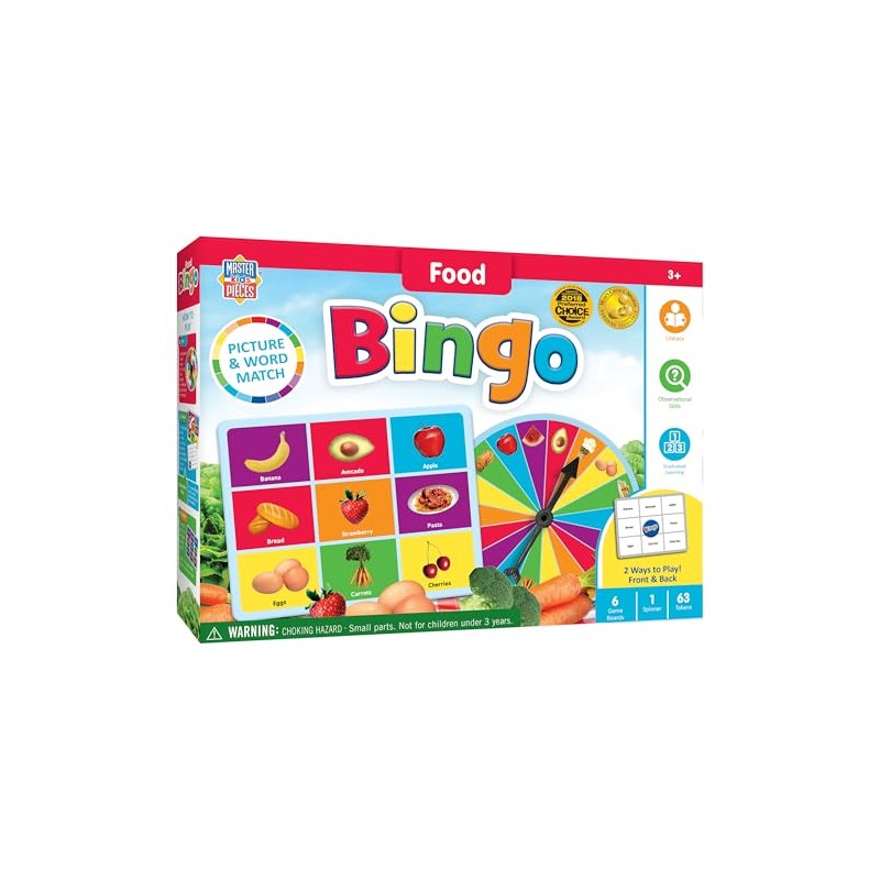 MasterPieces Juegos para niños - Juego de Bingo de Comida