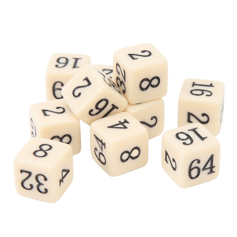 30PCS 6 Sided Number Dice 15.5mm Multiple Of 2 Number