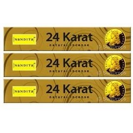 Nandita 3 x 24 KARAT Premium Incense sticks (3 Packs of 12 sticks) 15g