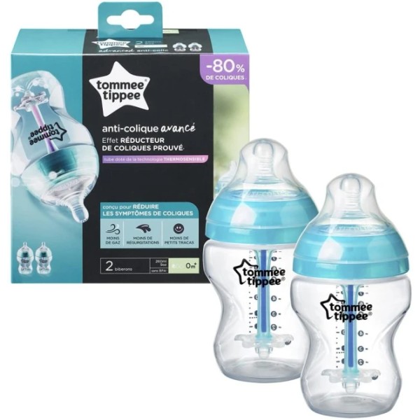 Tommee Tippee Advanced Anti-Colic Feeding Bottles x 260ml With Slow