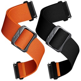 E ECSEM Nylon Bands Compatible with Carbinox X-Ranger/Vesta/Blaze Round/Blaze S, Replacement Adjustable Sport Breathable Trail Loop+Alpine Loop Band Wristbands for Carbinox Smartwatch (Black&Orange)