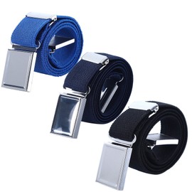 Boy Kids Magnetic Buckle Belt - Adjustable Elastic Child Belts for Girls, 3 Pieces(Royal blue/Navy blue/Black