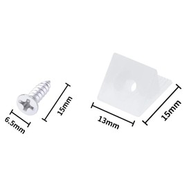 Pack of 100 Back Wall Connectors, Drawer Wedges, Cabinet Back Wall Mounting, Cabinet Back Wall, Drawer Repair Kit, Back Wall Holder with Screws - White (100)