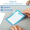 Origin-Joy 25 PCS Self-Adhesive Index Label Pockets, Clear Plastic Peel