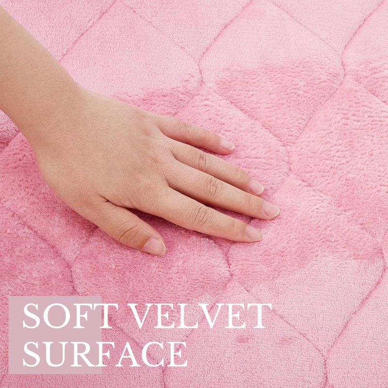 BSAOUTZ Memory Foam Bath Mat, Soft Velvet Bathroom Mats, Super