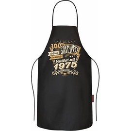 RAHMENLOS BBQ Apron Cooking Apron Kitchen Apron 50th Birthday Gift Pure Cotton Vintage 1975 Limited Edition, Premium 50