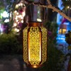 5730LED Hanging Lamp Solar Powered IP44 Waterproof Hex Hollow Lantern