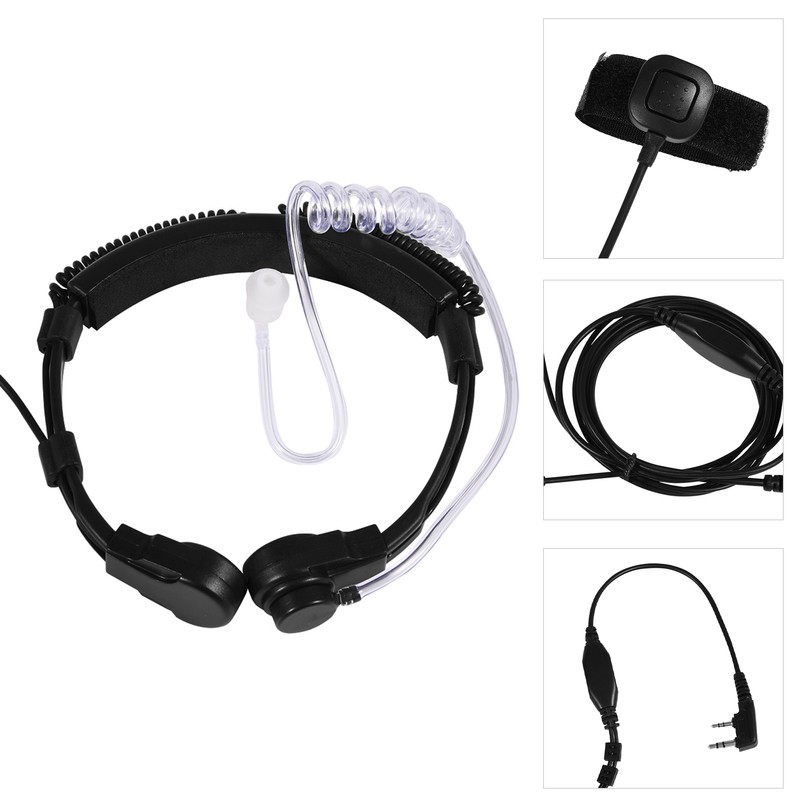 Throat Mic Headset Acoustic Tube Earpiece PTT for Baofeng UV5R
