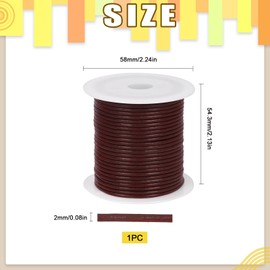 Mardatt 1 Roll Round Leather String Cord, 11 Yards 10 Meters Leather Cord String Cord Rope Natural Rawhide Rope for Necklace Bracelets Jewelry Making (2mm, Wine Red)