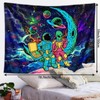 Astronaut Pattern Fluorescent Tapestry, Dark Themed Light Tapestry, Cool Milky